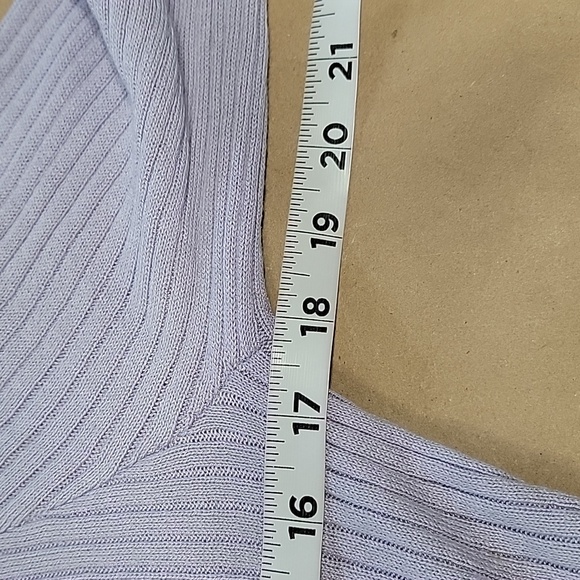 pop ulation Size L Light Lavender Drape Tie Front Cardigan Sweater - Picture 7 of 11